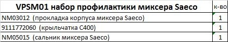 VPSM01 Набор профилактики миксера Saeco фото 2