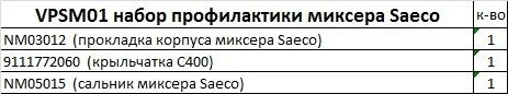 VPSM01 Набор профилактики миксера Saeco фото 3