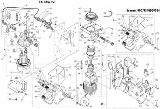 27)Бойлер с 9007FS40009084 привод кофеблока, кофемолка
